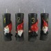 Set of 4 Advent Black Pillar Candles - Gonks